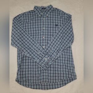 Chaps Blue Casual Button Down Shirt